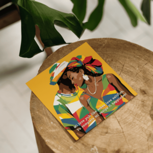 Mi love yuh like ackee love saltfish. Yu complete mi recipe fi happiness - Black Anniversary Card, Black Valentine's Card, Jamaican Patois Card