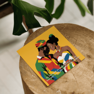 Yu noh need no telescope fi si seh mi love yuh! It deh pon mi face like freckles - Jamaican Patois Card, Black Anniversary Card, Black Valentine's Day