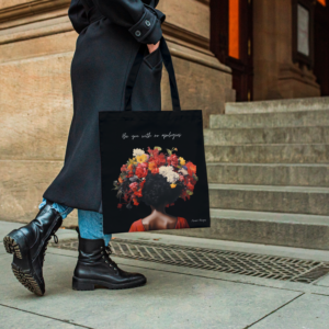 Flowers in her hair tote bag