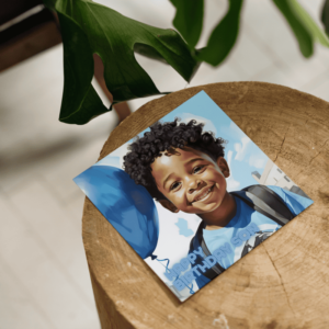 Blue Balloon Birthday Boy Card