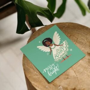 Merry and Bright Black Christmas Angel