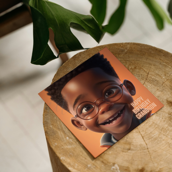 Cute Black Boy Birthday Card