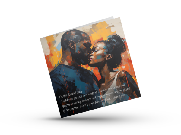 Black Anniversary Card, Black Valentine’s Day - Image 2