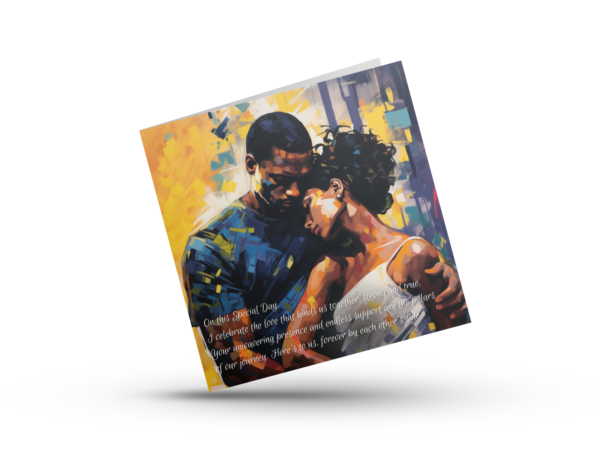 Interracial Couple Anniversary Card, Valentine’s Day, Birthday Card - Image 2