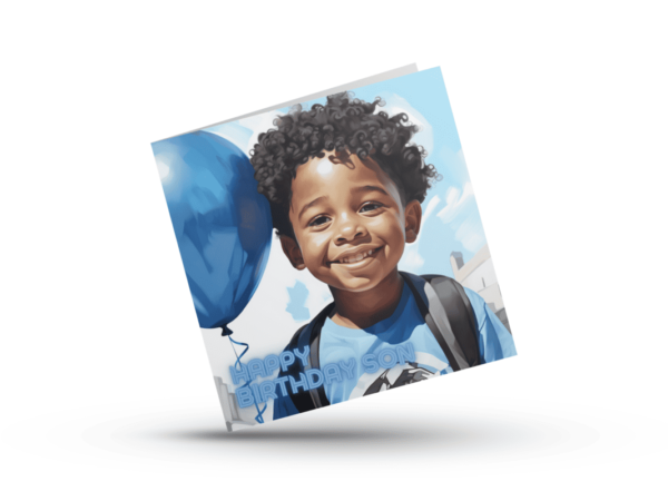 Blue Balloon Birthday Boy Card - Image 2