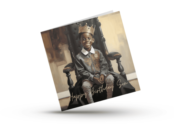 Young Black Prince Birthday Card - Image 2