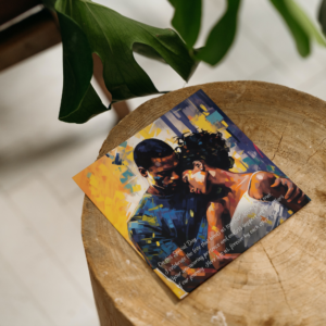 Interracial Couple Anniversary Card, Valentine’s Day, Birthday Card