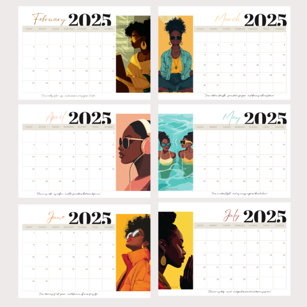 2025 Celebrate the Beauty and Strength of Black Women Calendar - Image 2