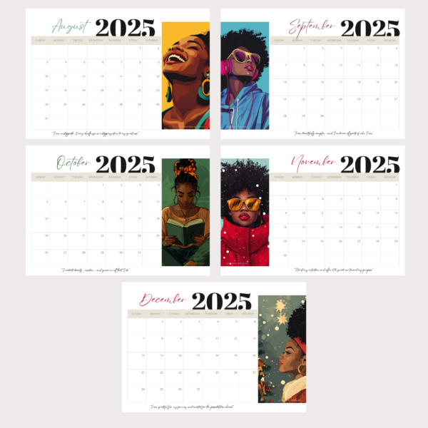 2025 Celebrate the Beauty and Strength of Black Women Calendar - Image 3