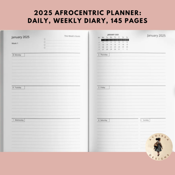 Afrocentric Black Woman 2025 Planner - Image 3