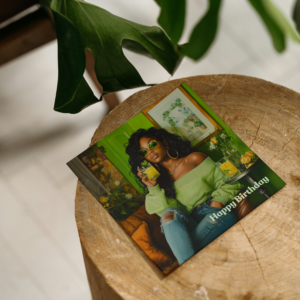Beautiful Woman in Green Card