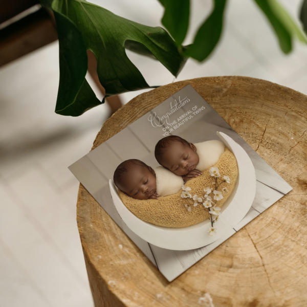 Welcome To The World Little One Card Twins Card - Image 2